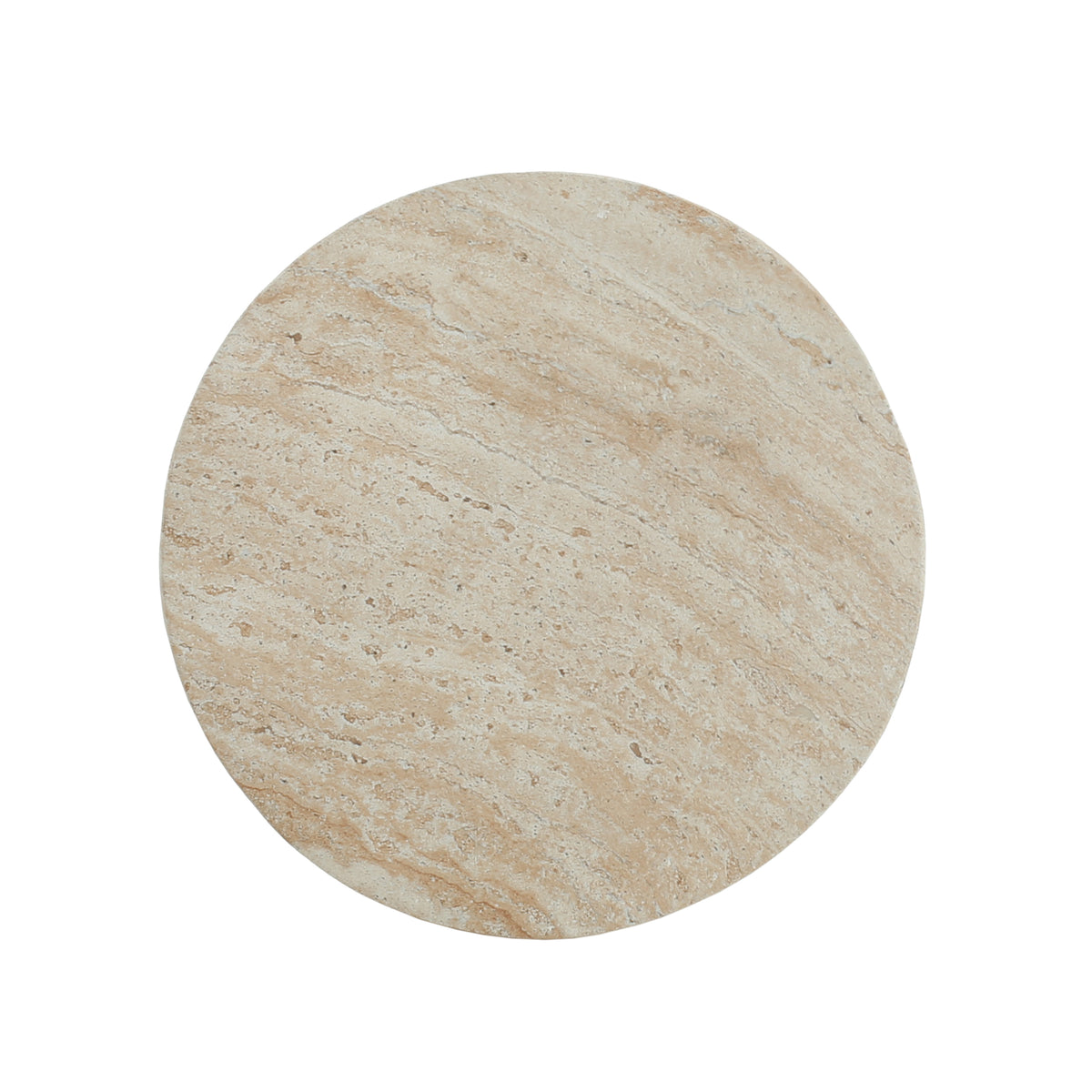 Porto Outdoor Club Chair and Concrete Travertine Side Table, Teak+Beige