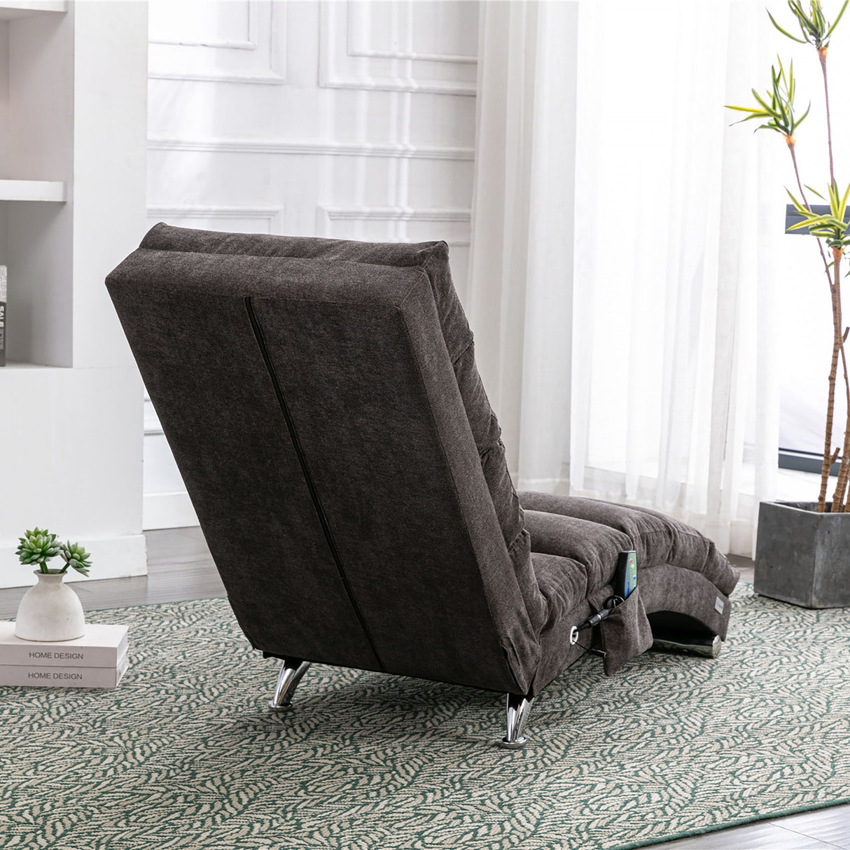 Massage Chaise Lounge Indoor With Remote Control, Ergonomic Electric Massage Lounger