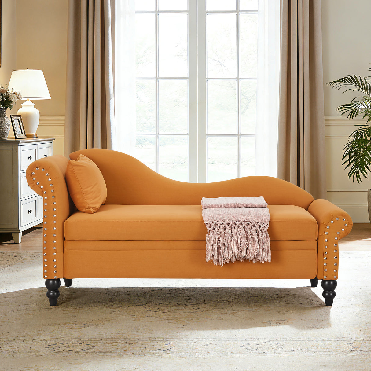 64.5'' Modern Velvet Chaise Lounge