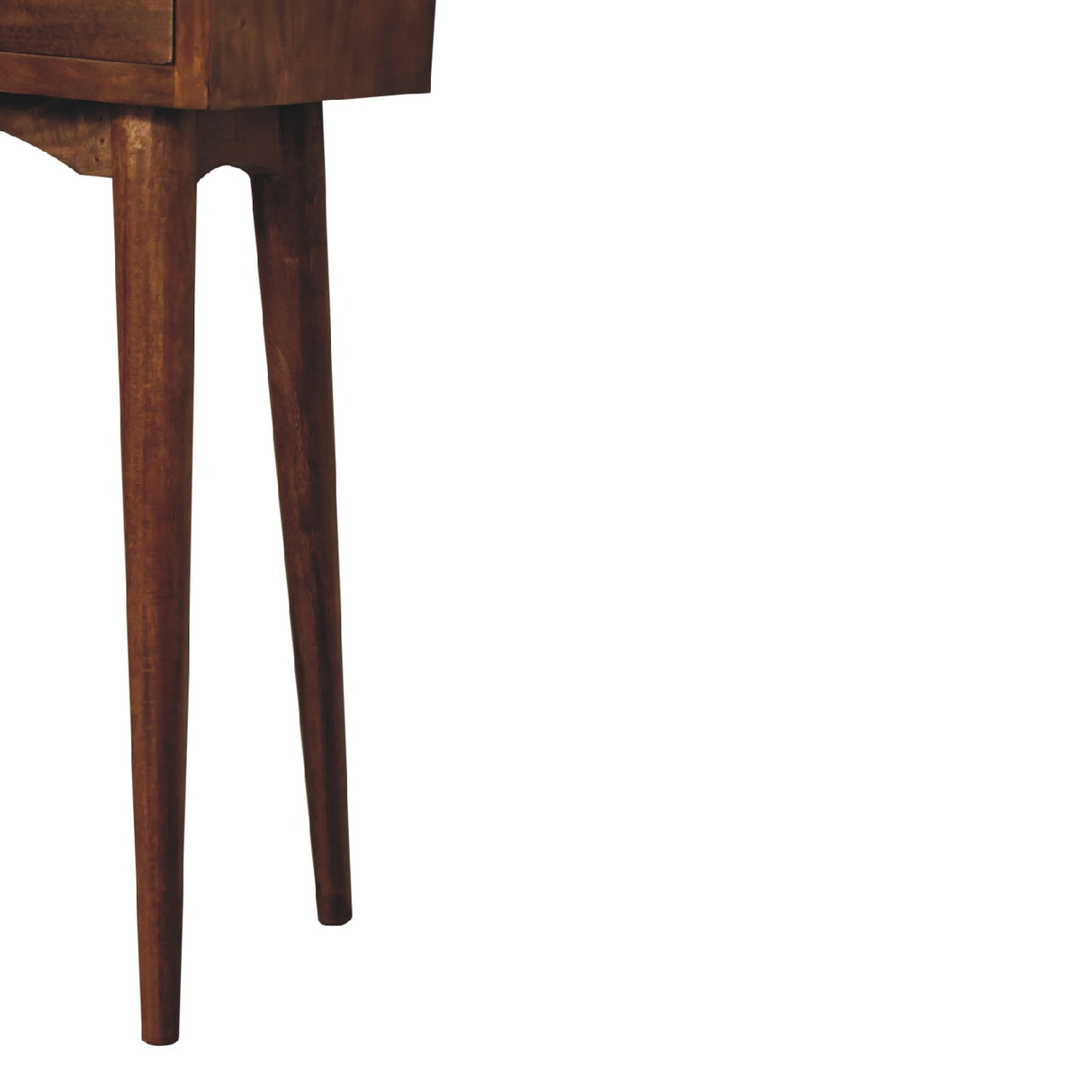 Solid Mango Wood Mini Chestnut Hallway Console with 2 Drawers