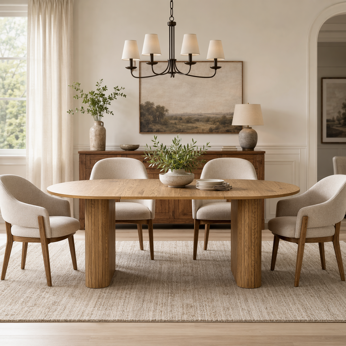 70.8" Oval Dining Table for 4-8