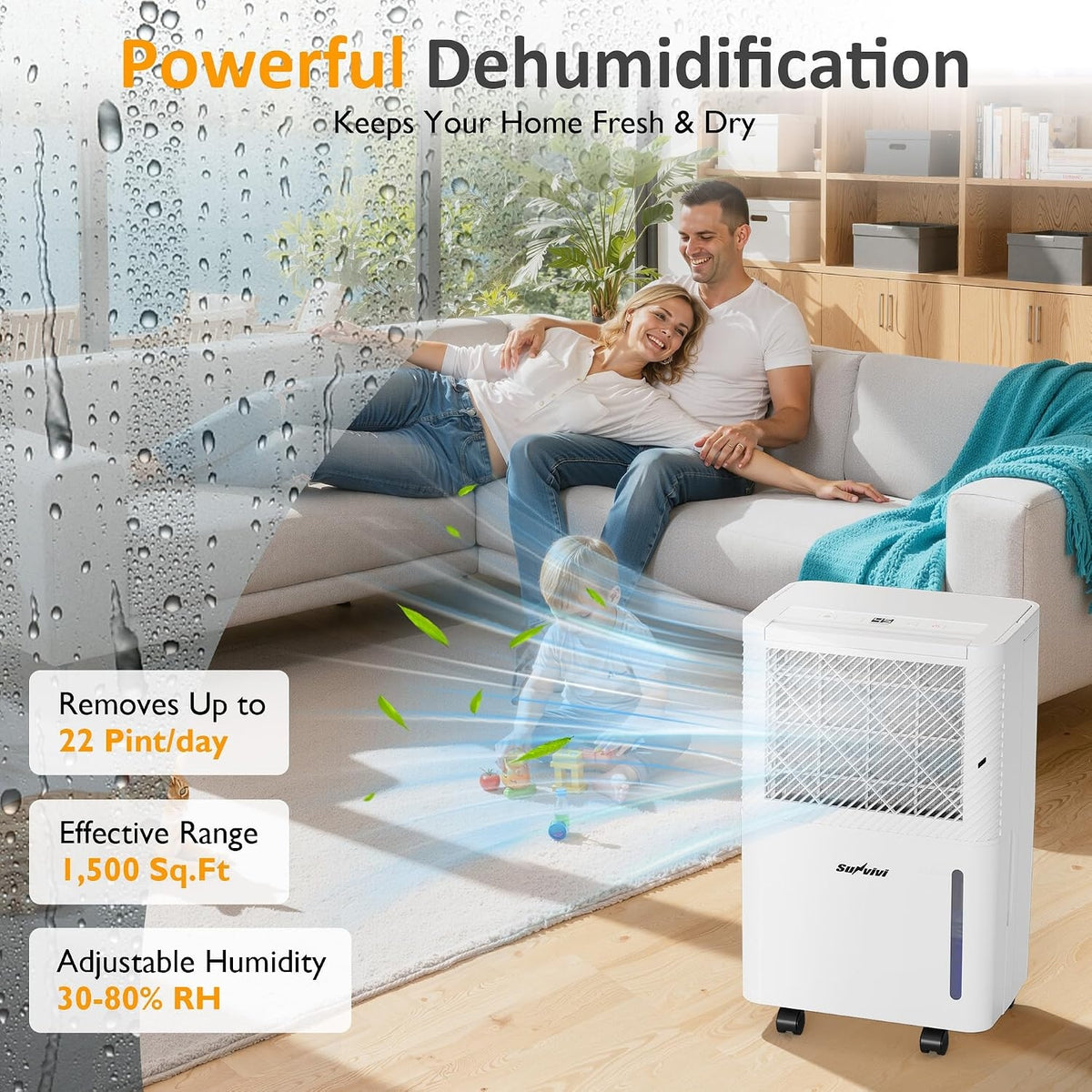 1500 Sq.Ft Dehumidifier for Home