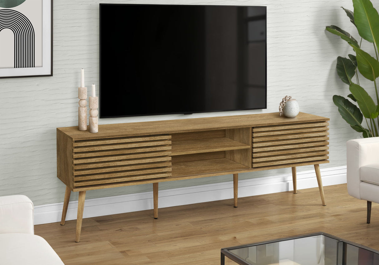 TV Stand, 72 Inch, Media Entertainment Center, Storage Cabinet, Console, Storage Shelves, Contemporary & Modern - Walnut - Best Buy Furniture