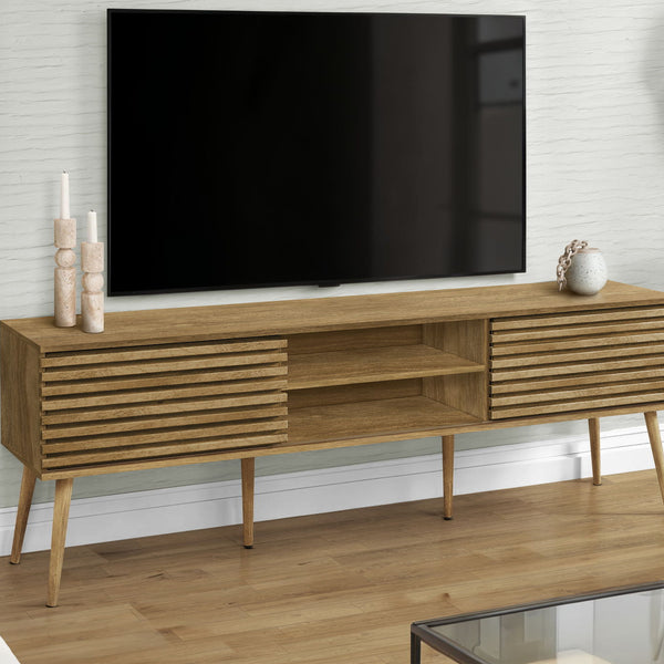TV Stand, 72 Inch, Media Entertainment Center, Storage Cabinet, Console, Storage Shelves, Contemporary & Modern - Walnut - Best Buy Furniture
