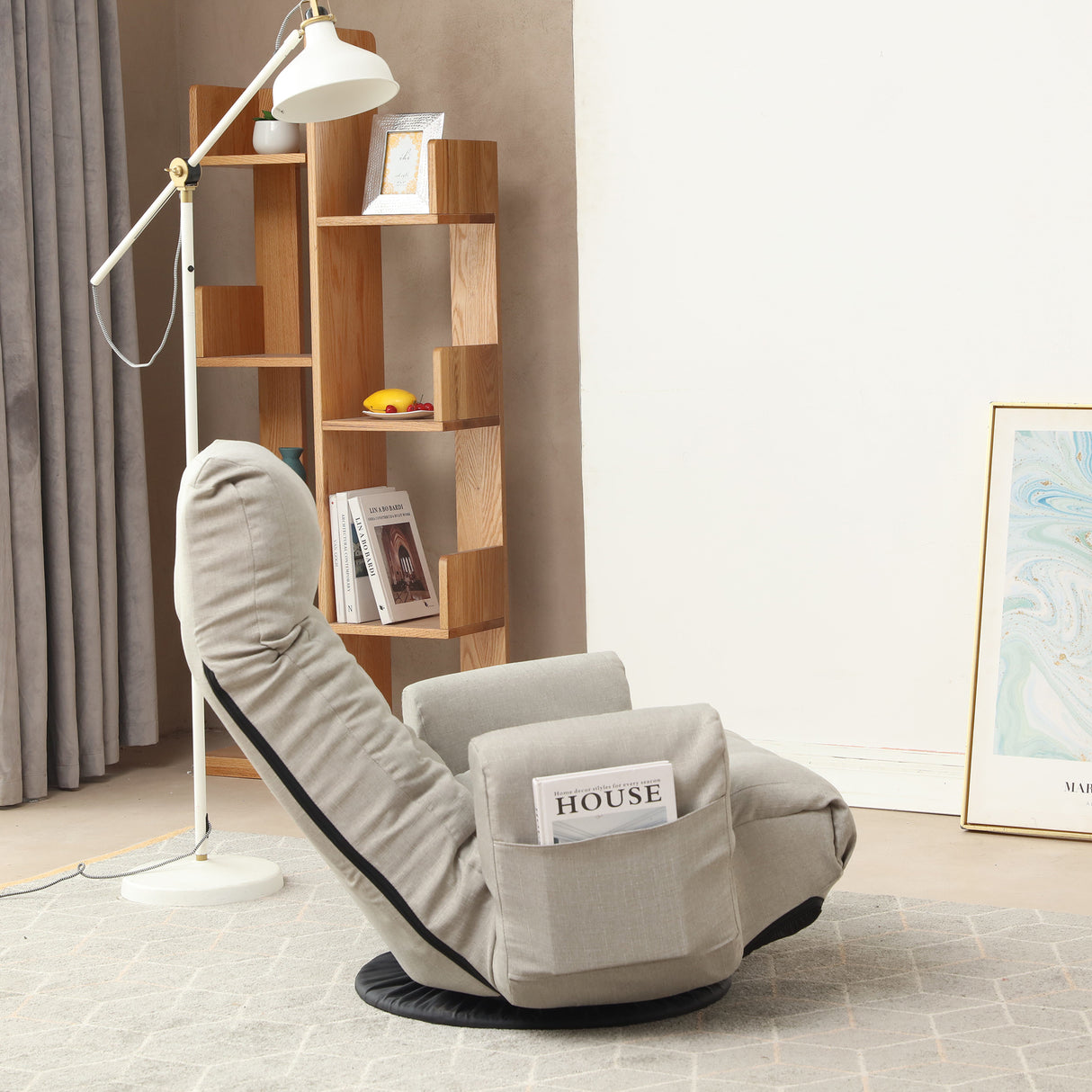 Adjustable Lounge Chair with 360 Degree Rotation