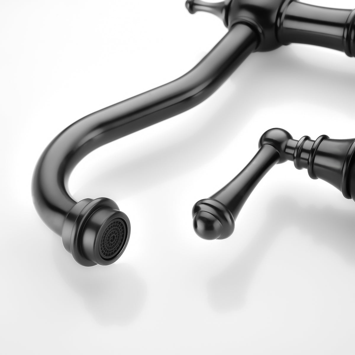 Bridge Dual Handles Kitchen Faucet With Pull-Out Side Spray