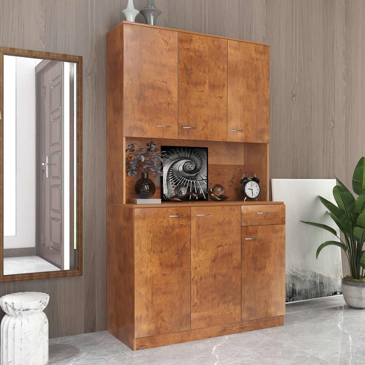 70.87" Tall Wardrobe & Kitchen Cabinet