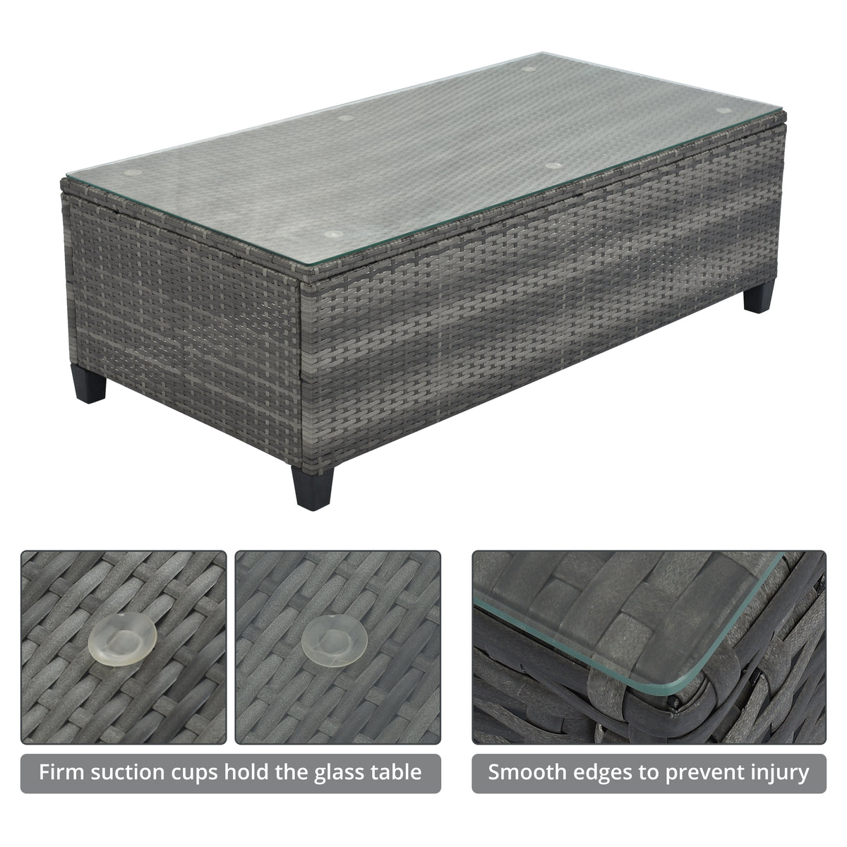 8-Pieces Outdoor Wicker Round Sofa Set