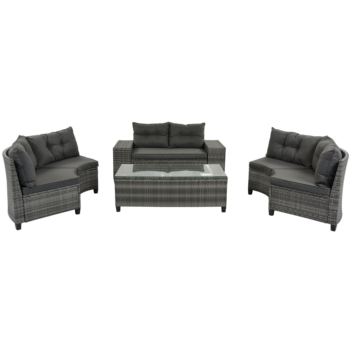 8-Pieces Outdoor Wicker Round Sofa Set