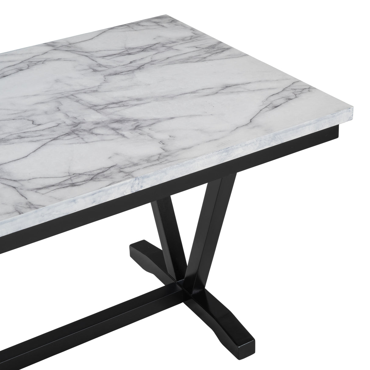 TREXM Modern Style 6-Piece Dining Table with 4 Chairs & 1 Bench