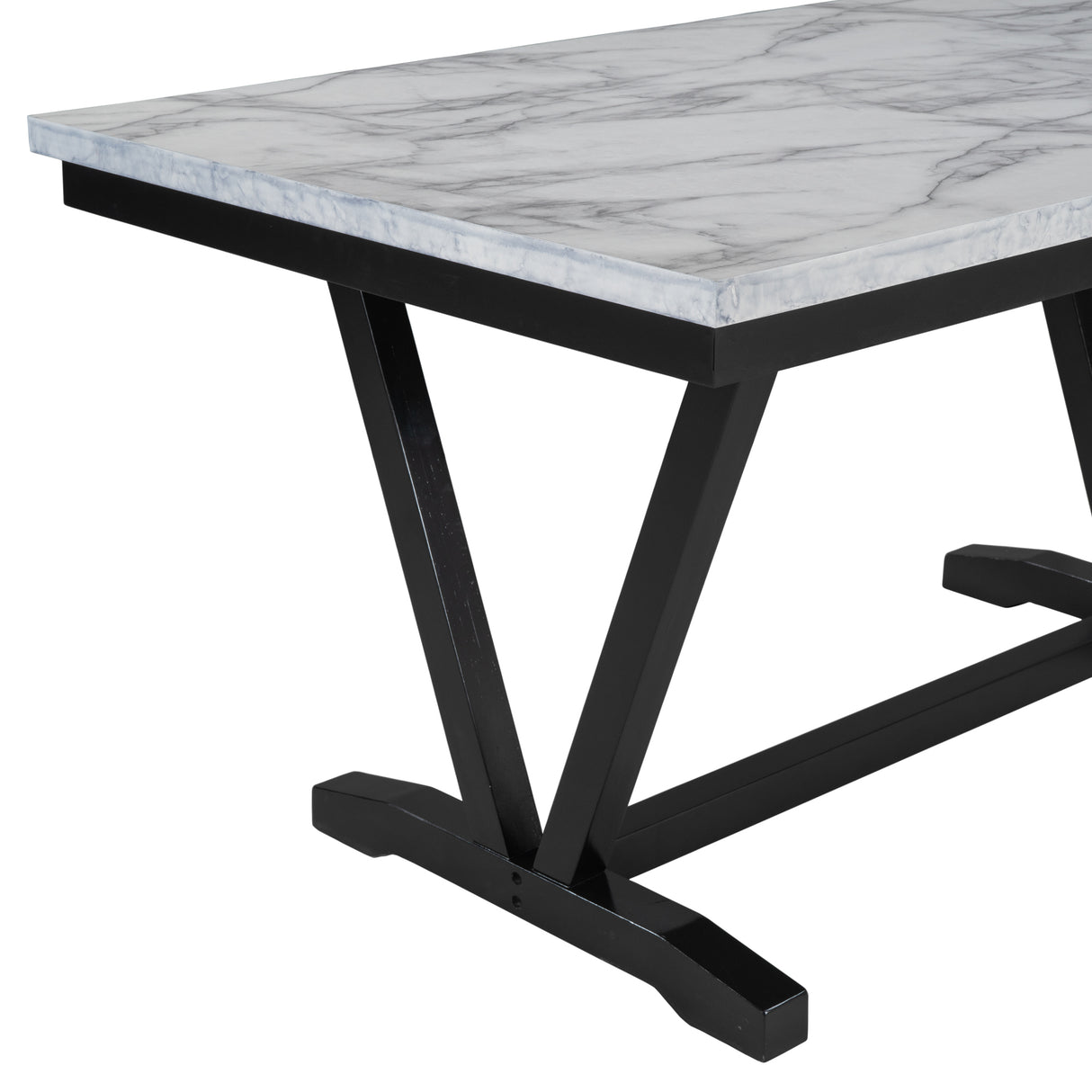 TREXM Modern Style 6-Piece Dining Table with 4 Chairs & 1 Bench