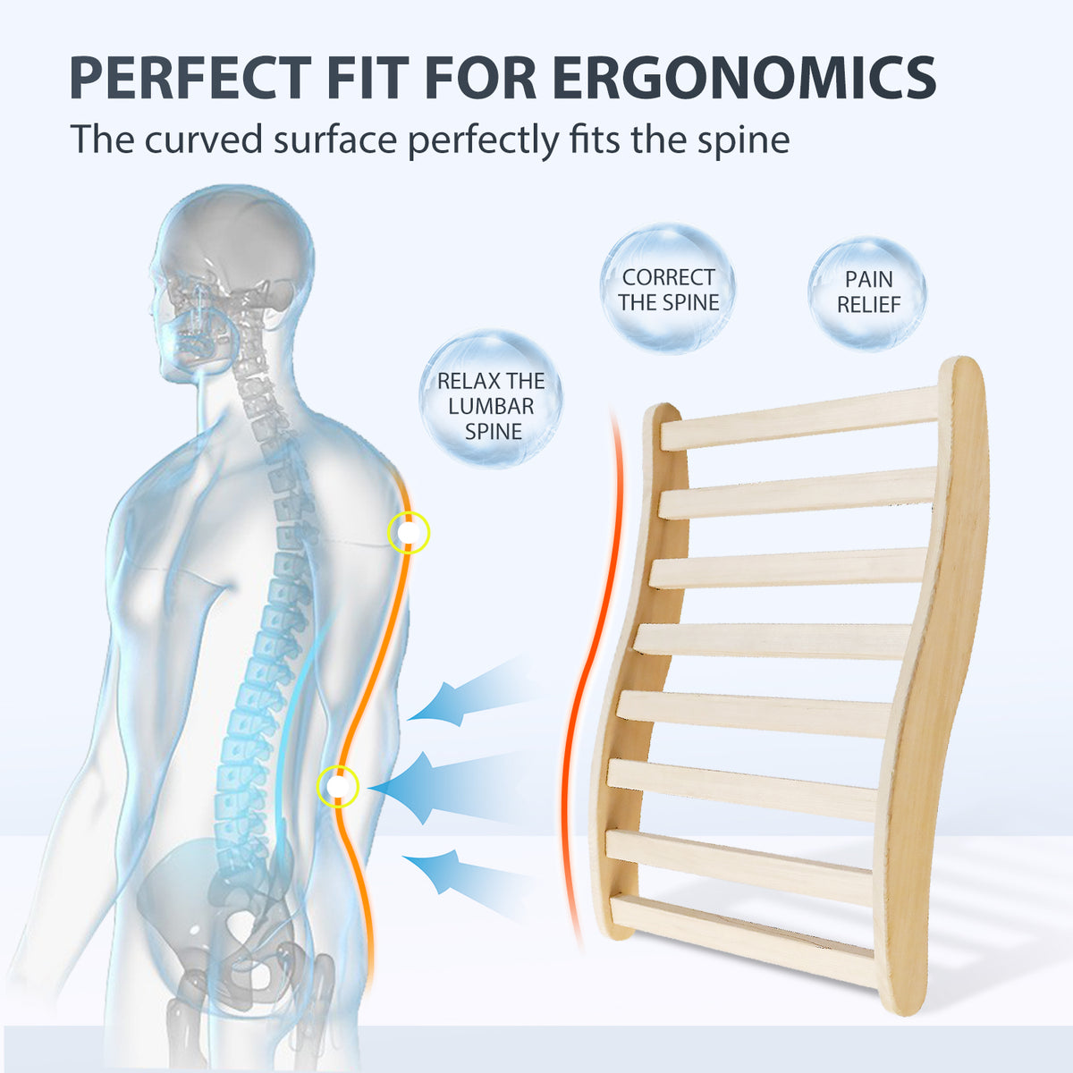 Sauna Backrest, S-Shape Canadian