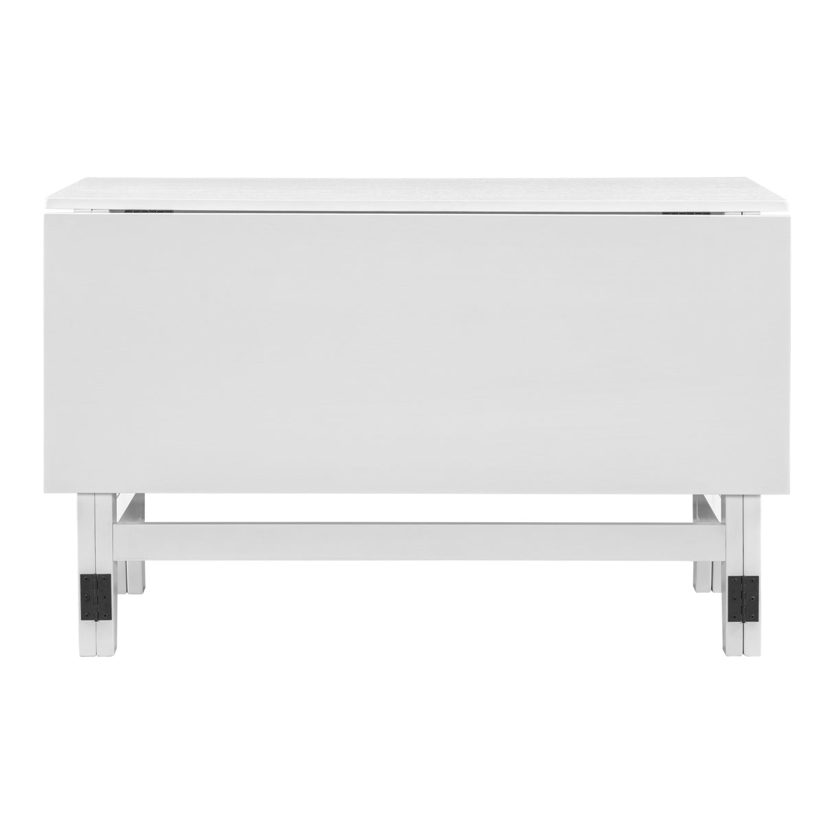 Topmax Farmhouse Wood Extendable Dining Table with Drop Leaf - White
