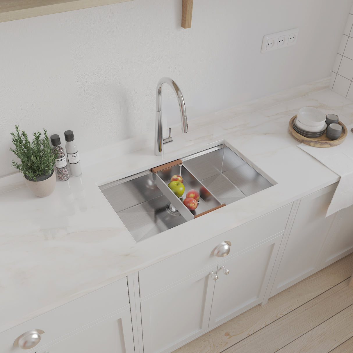 32x19 Inch Stainless Steel Single Bowl Workstation Kitchen Sink