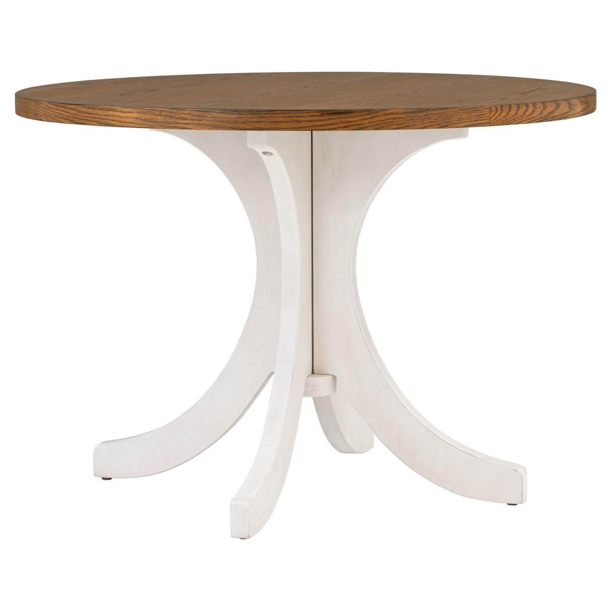 TOPMAX Mid-Century Solid Wood Round Dining Table for Small Places