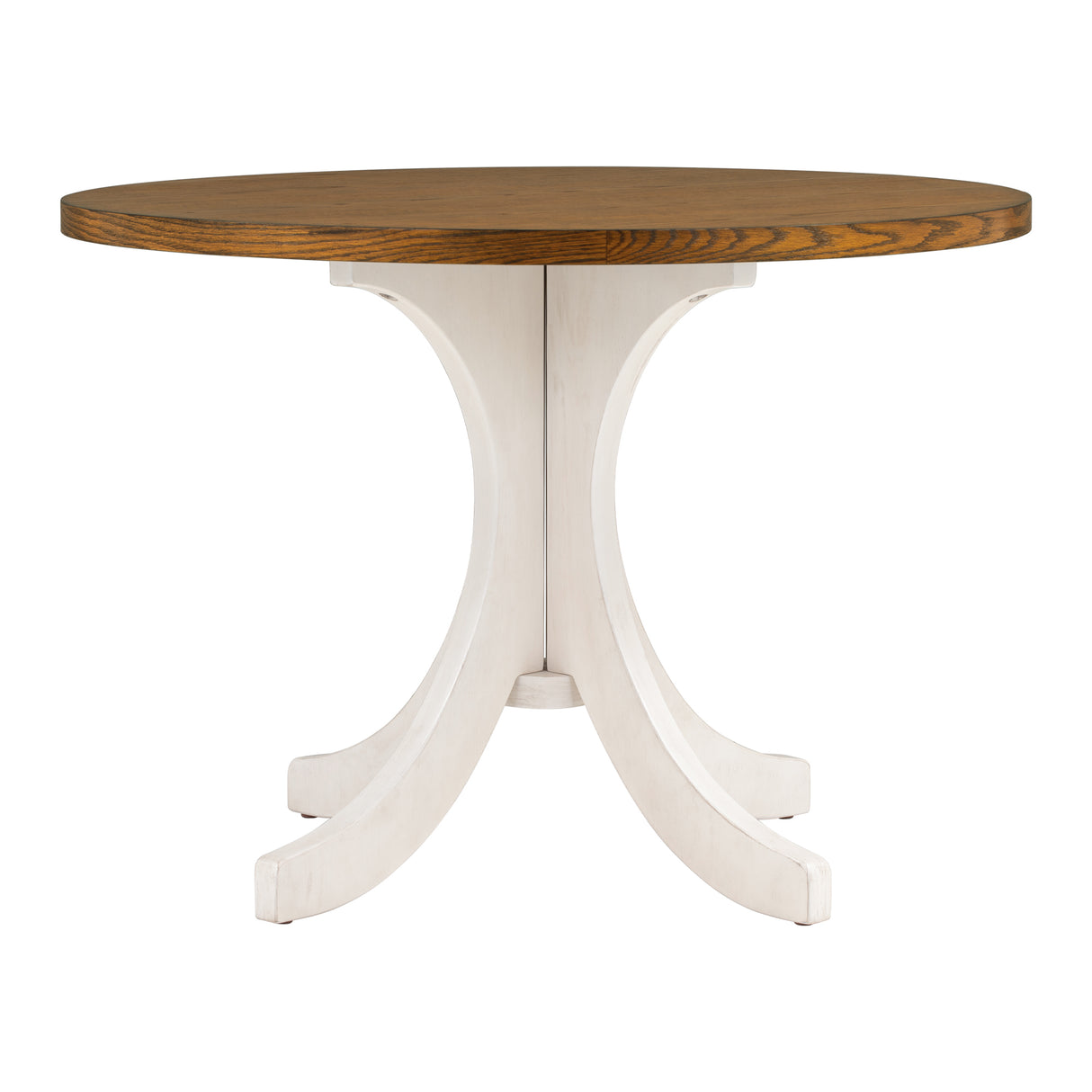 TOPMAX Mid-Century Solid Wood Round Dining Table for Small Places