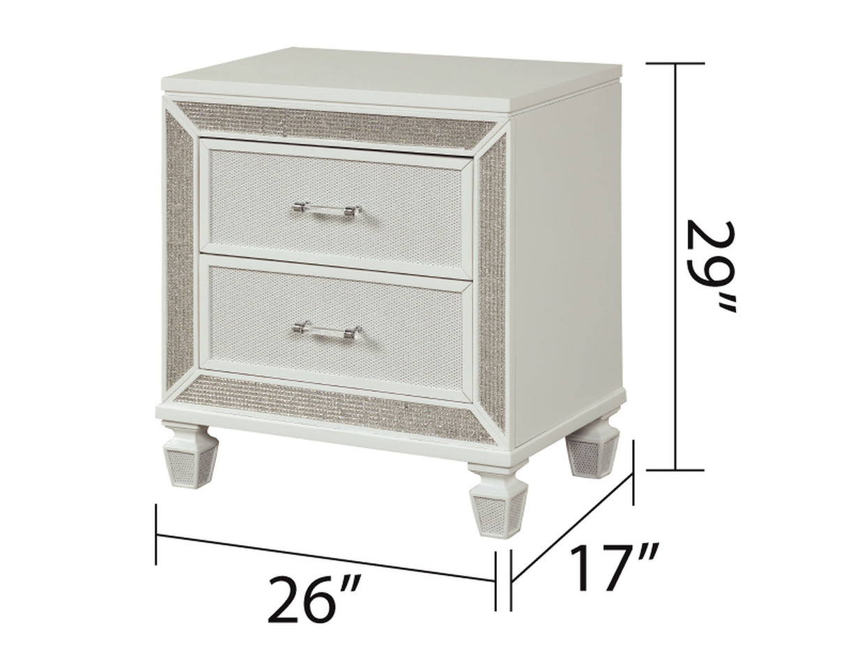 Crystal Modern Style 2-Drawer Nightstand