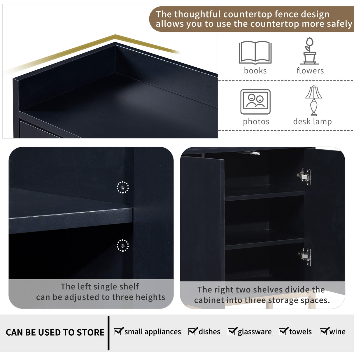 TREXM Modern Sideboard Buffet Cabinet