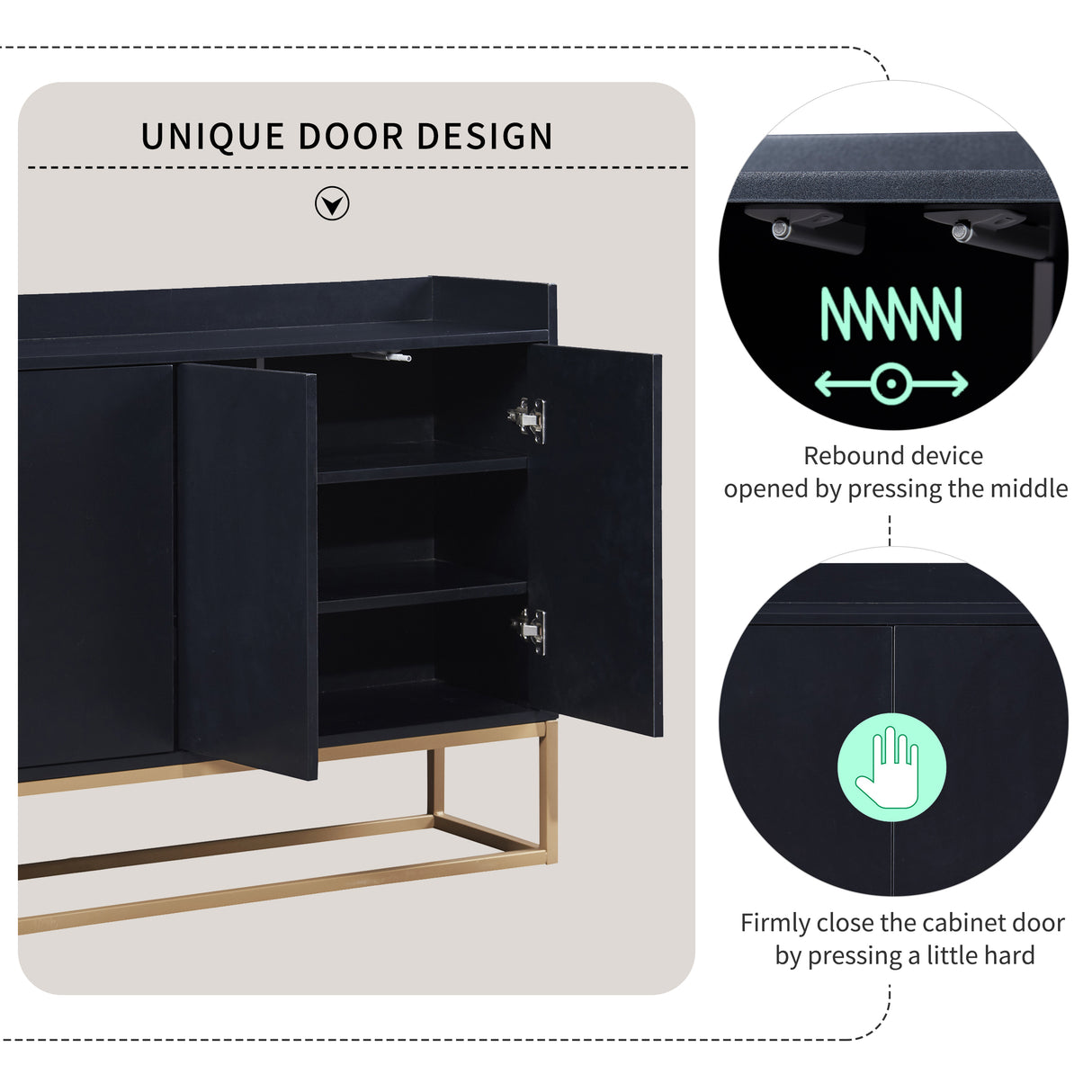TREXM Modern Sideboard Buffet Cabinet