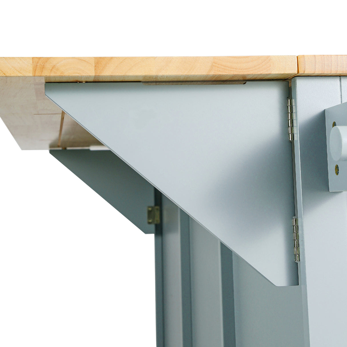 Kitchen Cart with Rubberwood Drop-Leaf Countertop