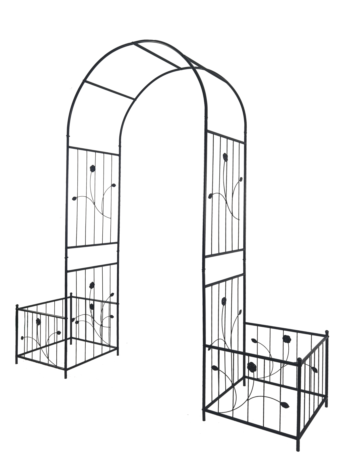 Metal Garden Arch with Two Plant Stands