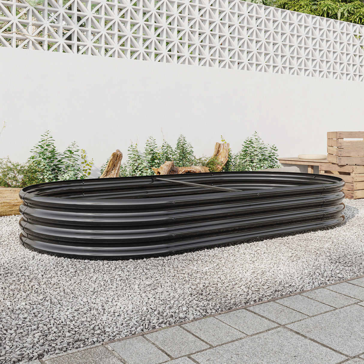 Oval Large Metal Raised Garden Bed