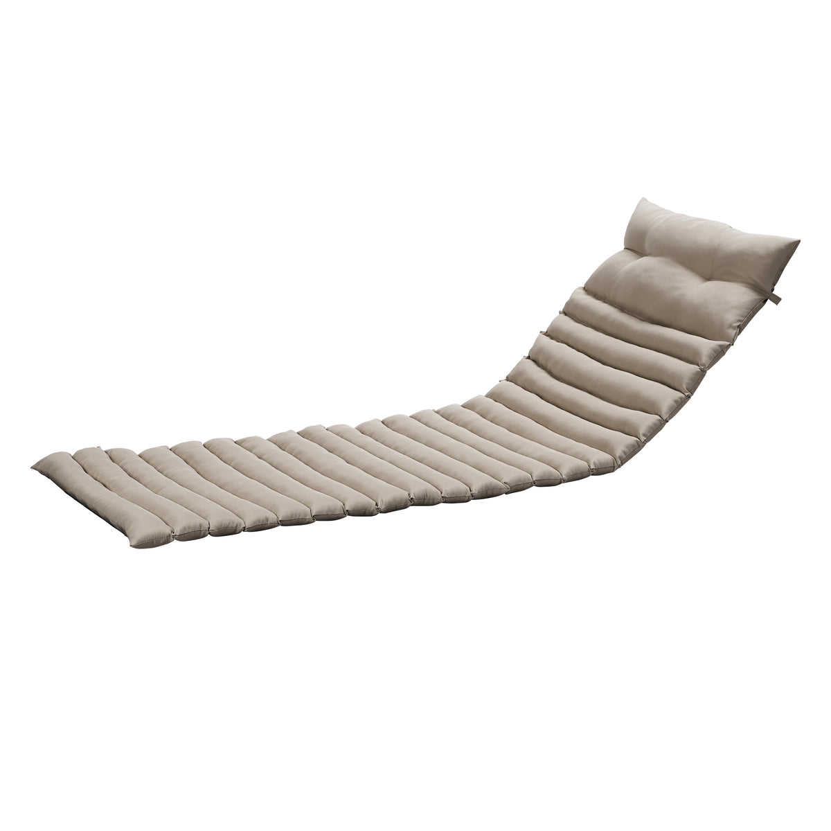 Khaki 2PCS Set Outdoor Lounge Chair Cushion Replacement