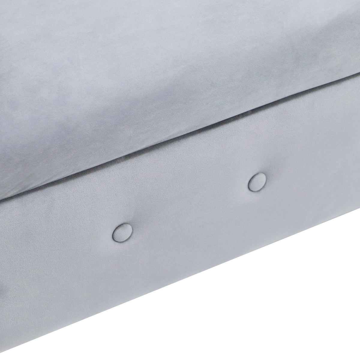 Grey Velvet Chaise Lounge Indoor with Storage & Pillow