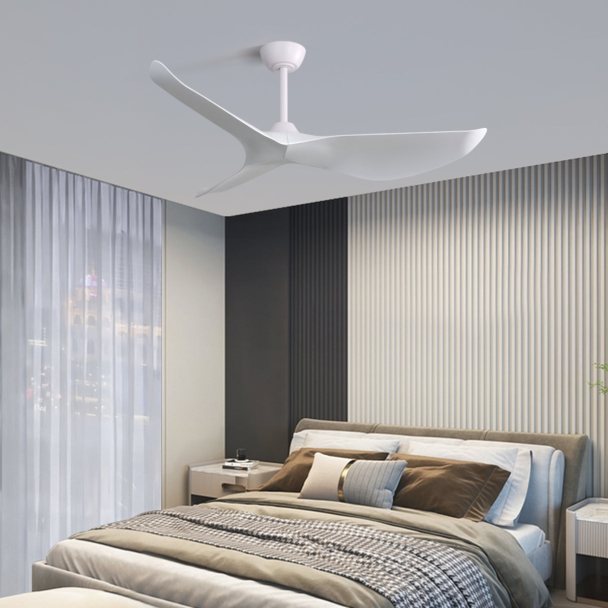 52 Inch Indoor Ceiling Fan with 6-Speed Remote and Reversible DC Motor