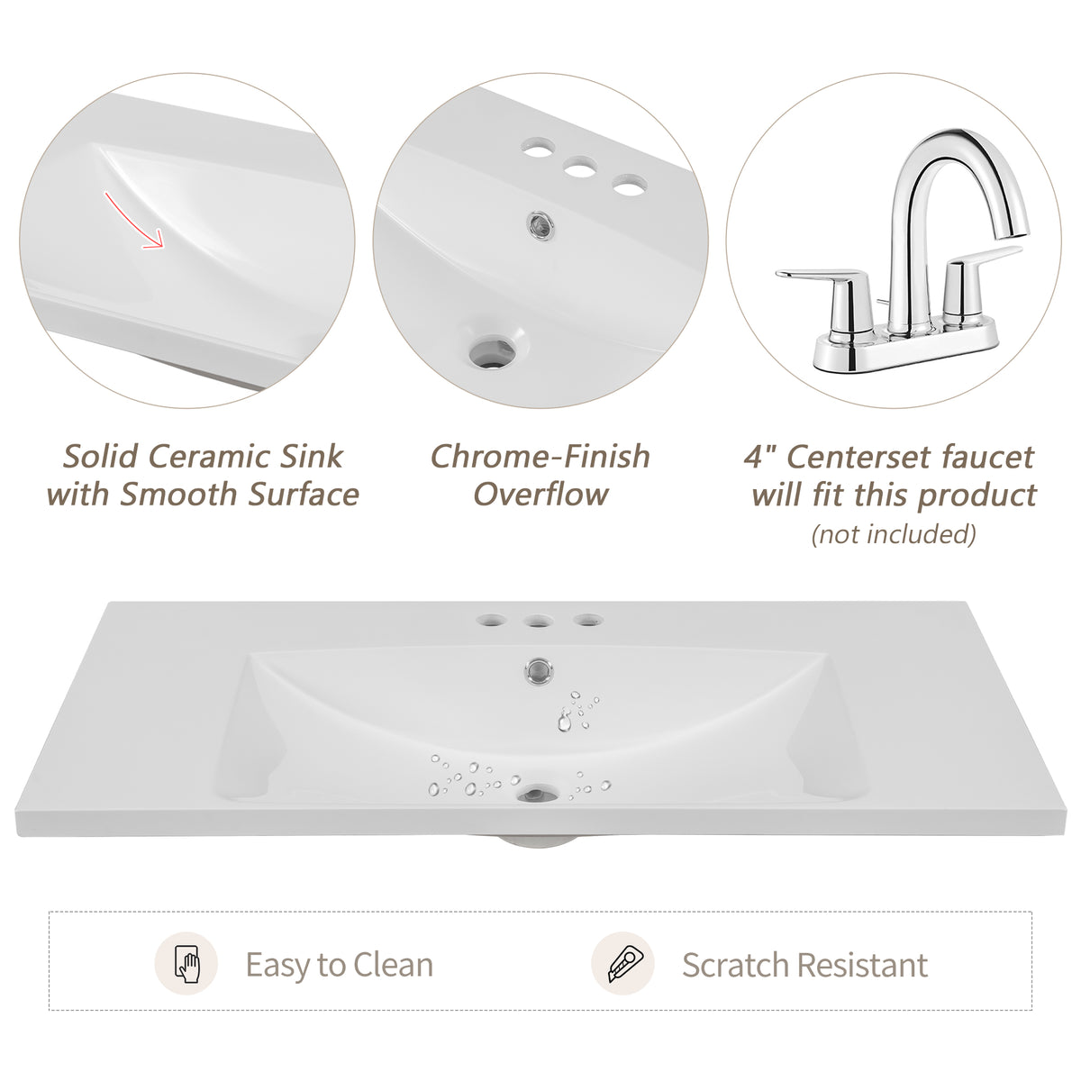 36" Bathroom Vanity with Sink Combo