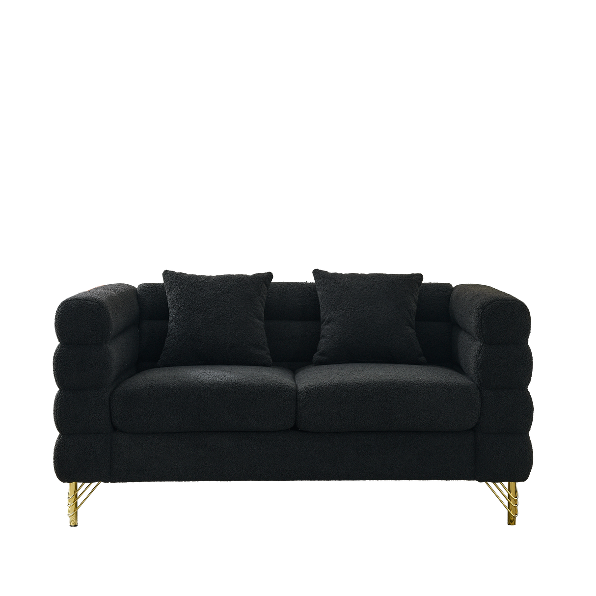 3-Seater + 3-Seater Combination Sofa - Black Teddy
