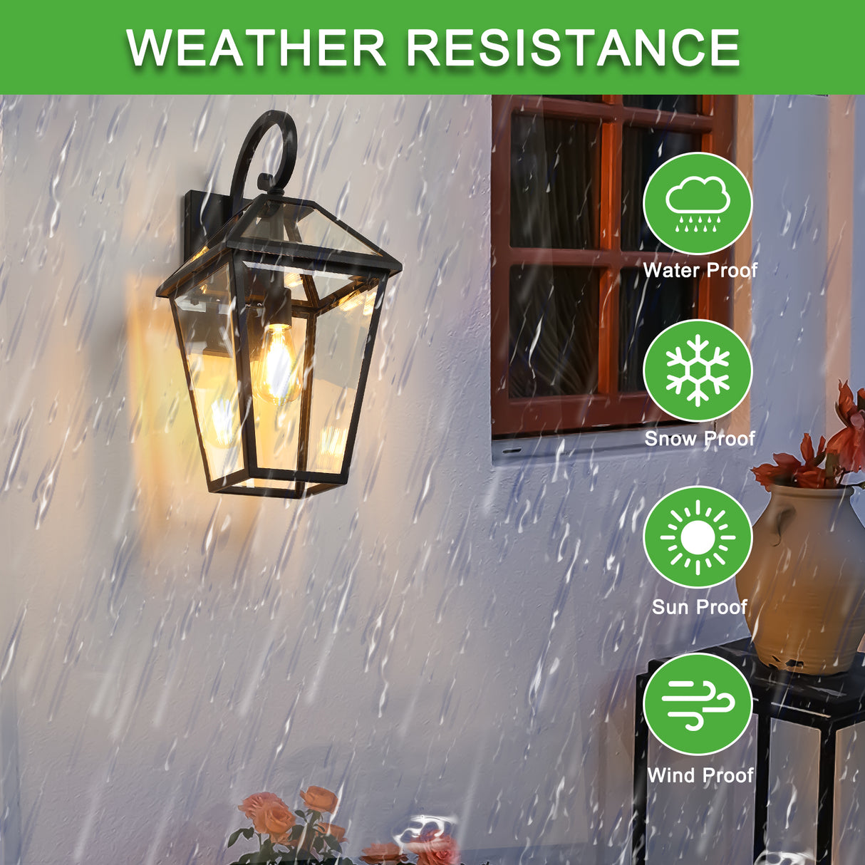21" Outdoor Wall Lantern Light – Modern