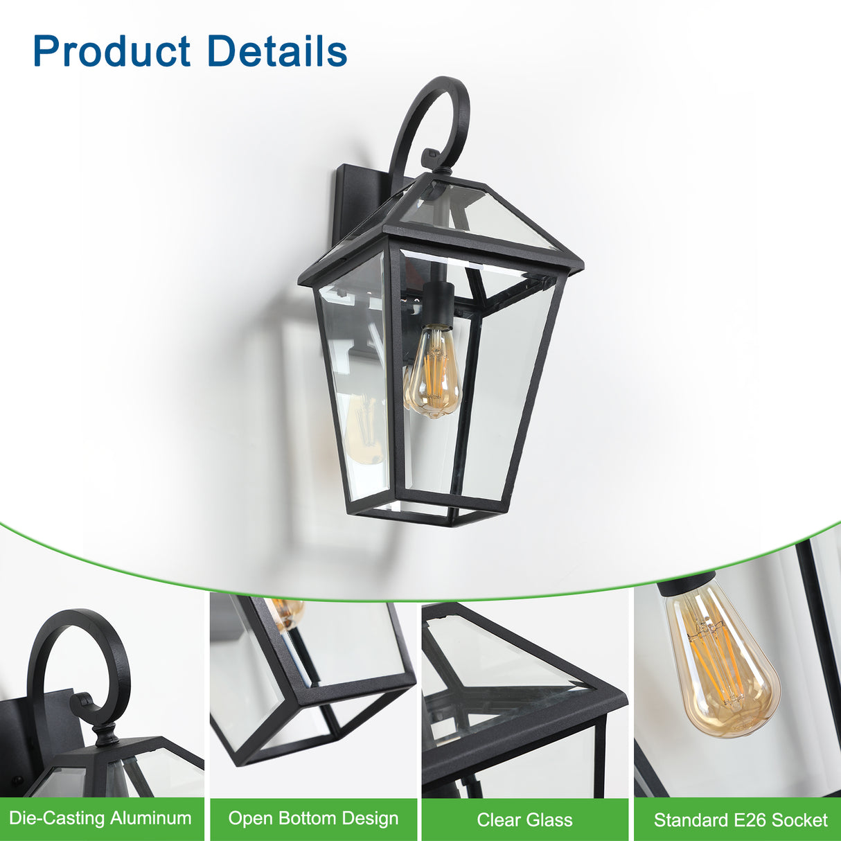 21" Outdoor Wall Lantern Light – Modern
