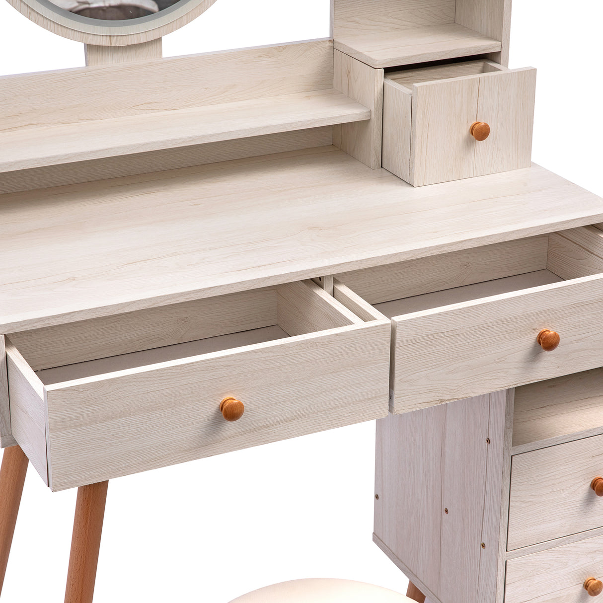 CRAZY ELF Stylish Vanity Table + Cushioned Stool