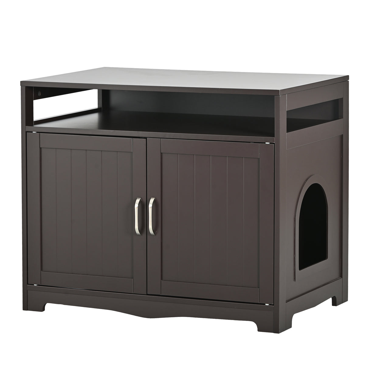 Litter Box Enclosure - Cat Litter Box Furniture with Hidden Plug