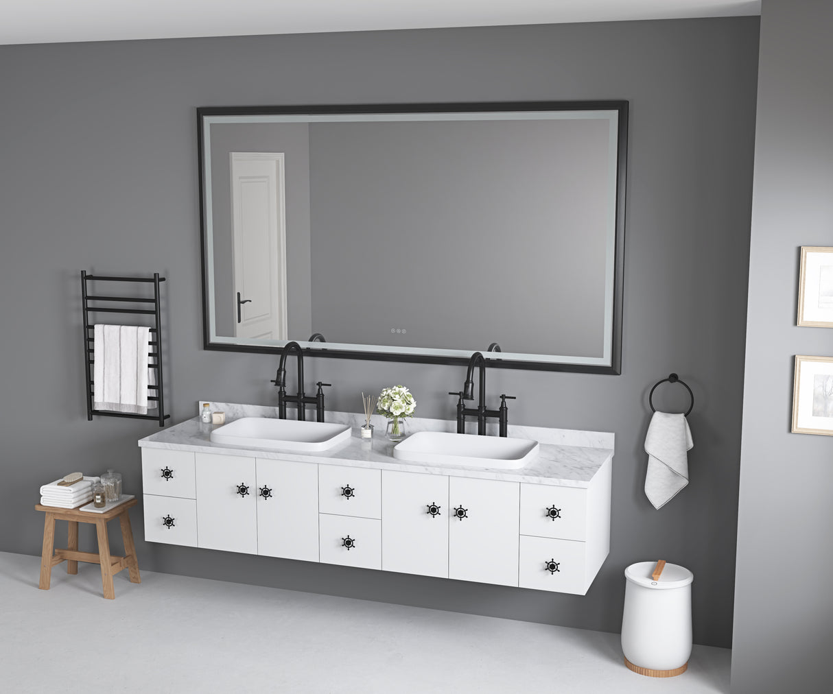 Oversized Rectangular Bathroom Mirror