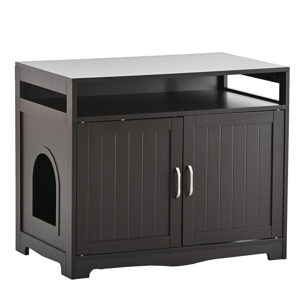 Litter Box Enclosure - Cat Litter Box Furniture with Hidden Plug