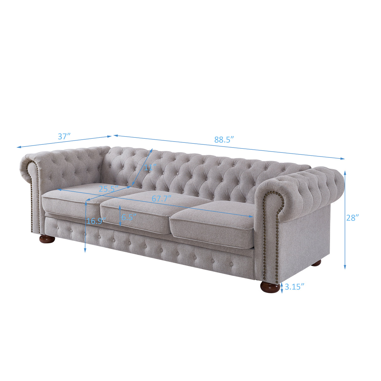 Chesterfield Sofa in Fabric