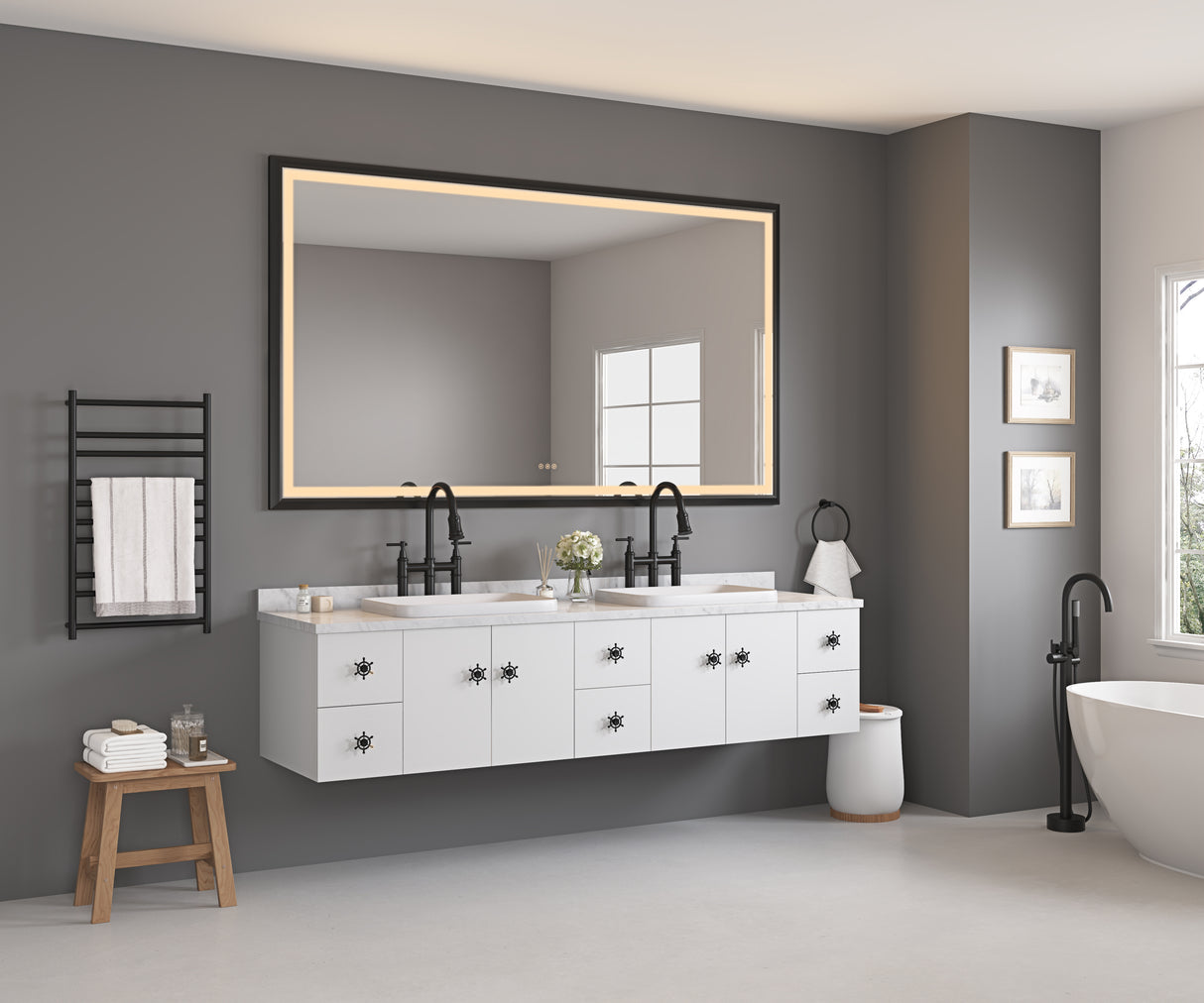 Oversized Rectangular Bathroom Mirror