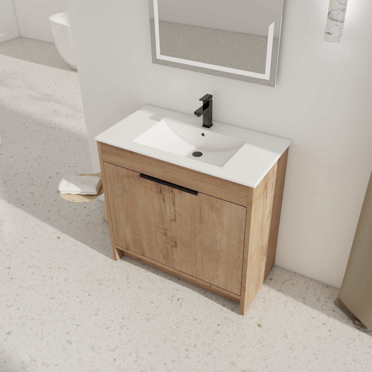 36" Freestanding Bathroom Vanity with Integrated Sink