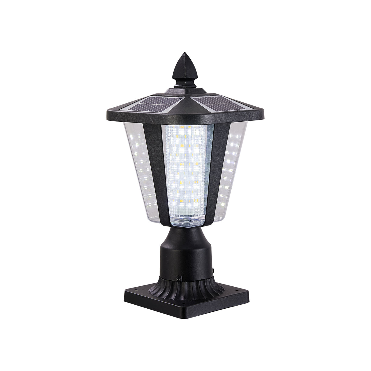 15" Solar Powered Outdoor Lantern, Modern Garden Light