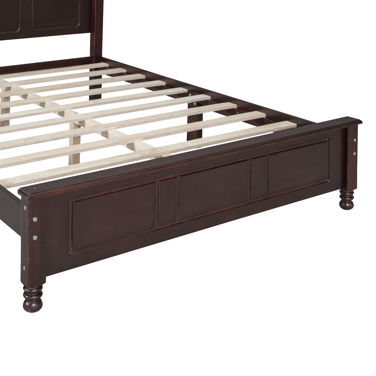 Full Size Wood Platform Bed Frame - Retro Style