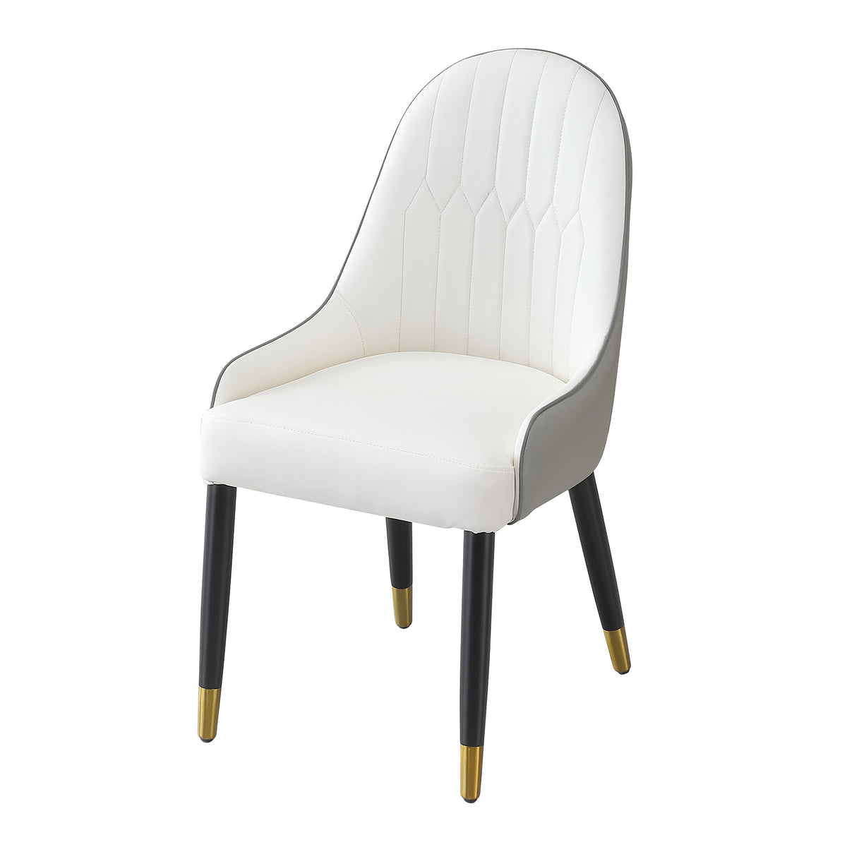 Modern Dining Chairs Set of 2 pcs Faux Leather and Metal