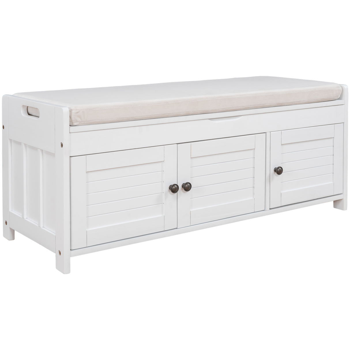 TREXM Storage Bench with 3 Shutter-shaped Doors