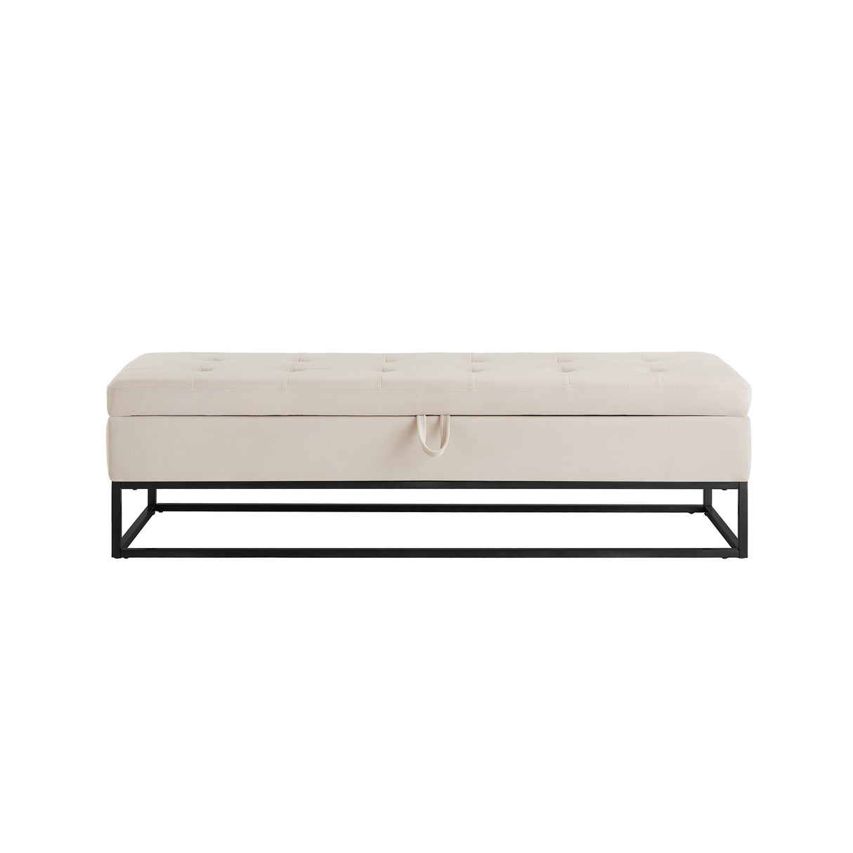 58.6" Bed Bench with Metal Base and Storage