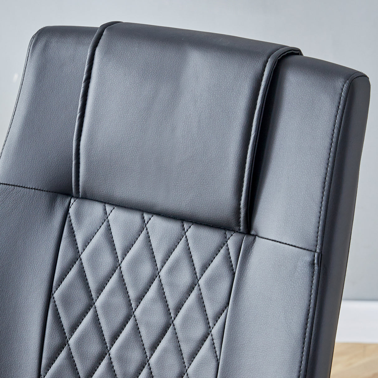 Modern Dining Chairs with Faux Leather Padded Seat - Set of 8