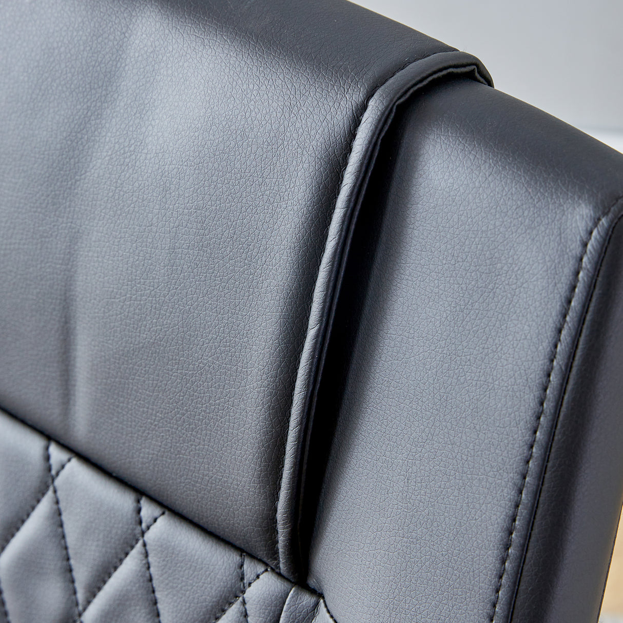Modern Dining Chairs with Faux Leather Padded Seat - Set of 8