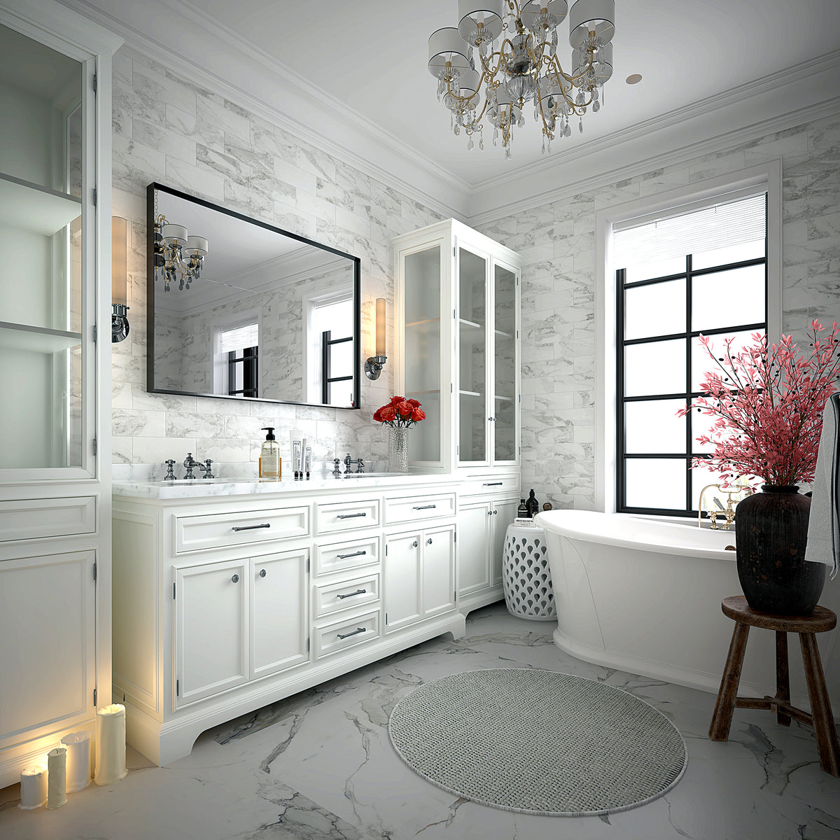 36x24 Inch Bathroom Mirror with Beveled Edge