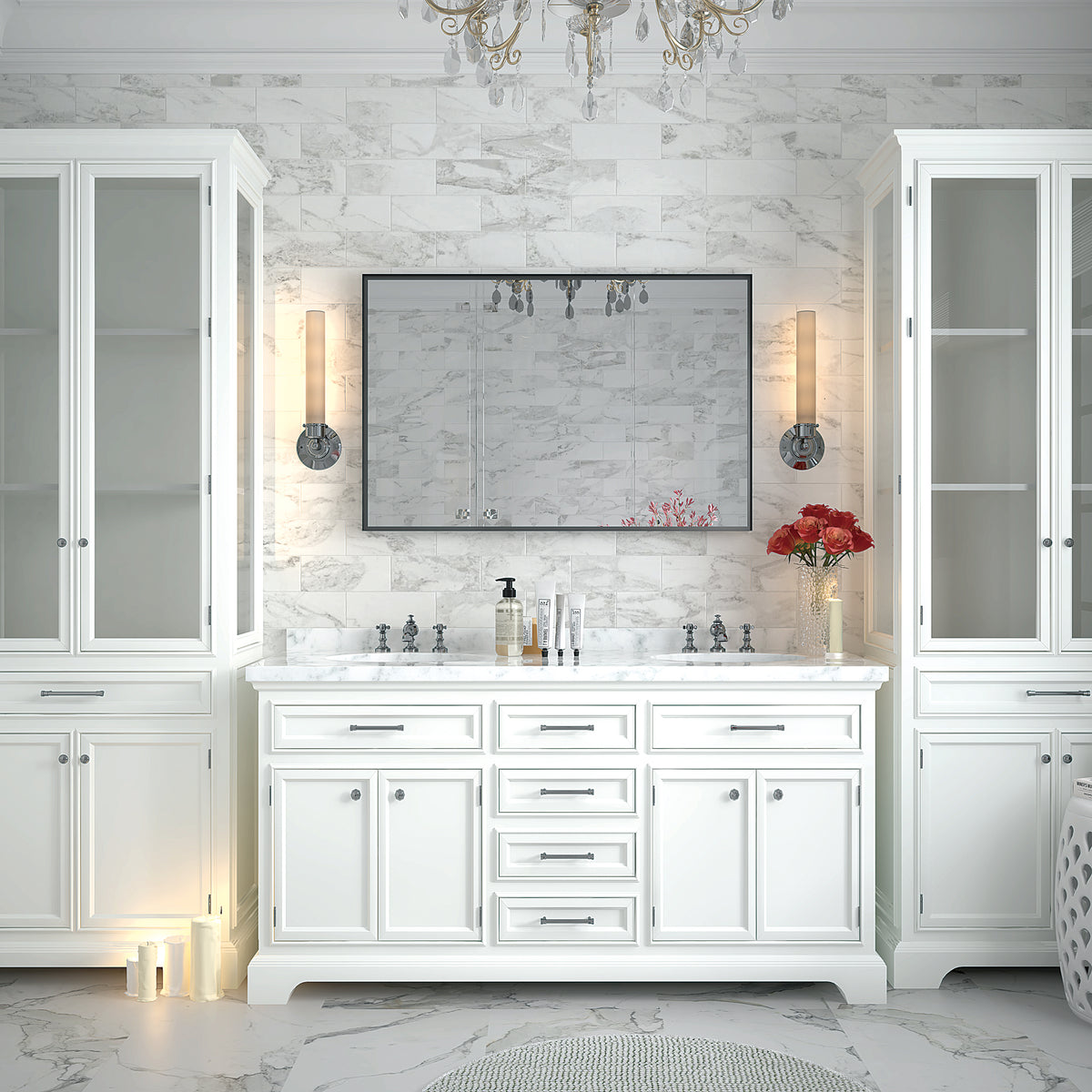 36x24 Inch Bathroom Mirror with Beveled Edge