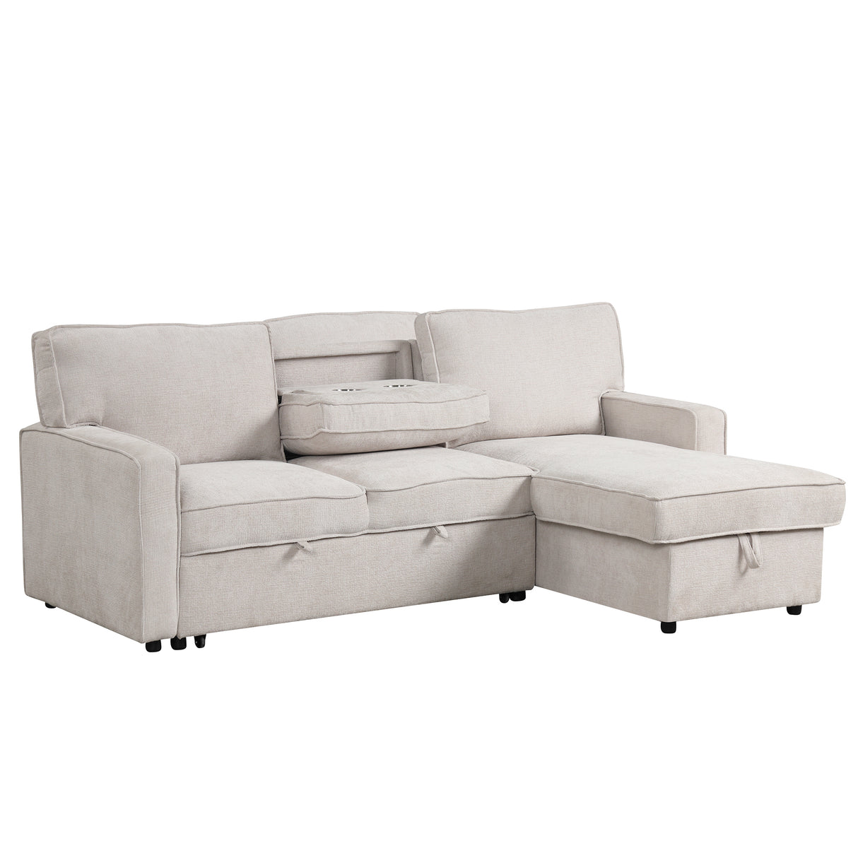 U_STYLE Upholstery Sleeper Sectional Sofa